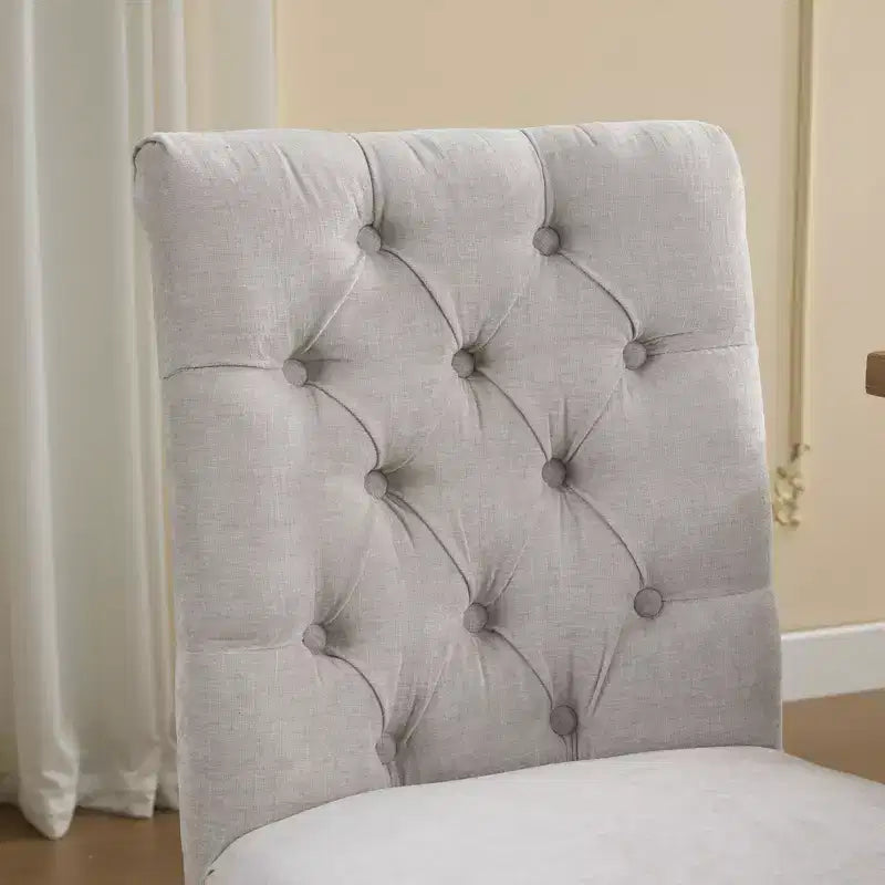 Sedie da pranzo rivestite in ciniglia con finiture borchiate, set da 2