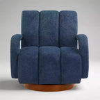 Art Leon Swivel Accent Chair, Modern Fabric Upholstered Arm Chair, Single Sofa Chair with Solid Wood Base