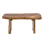 Panca da ingresso da 89,9 cm in legno massello di teak rustico minimalista fatta a mano con bordo vivo