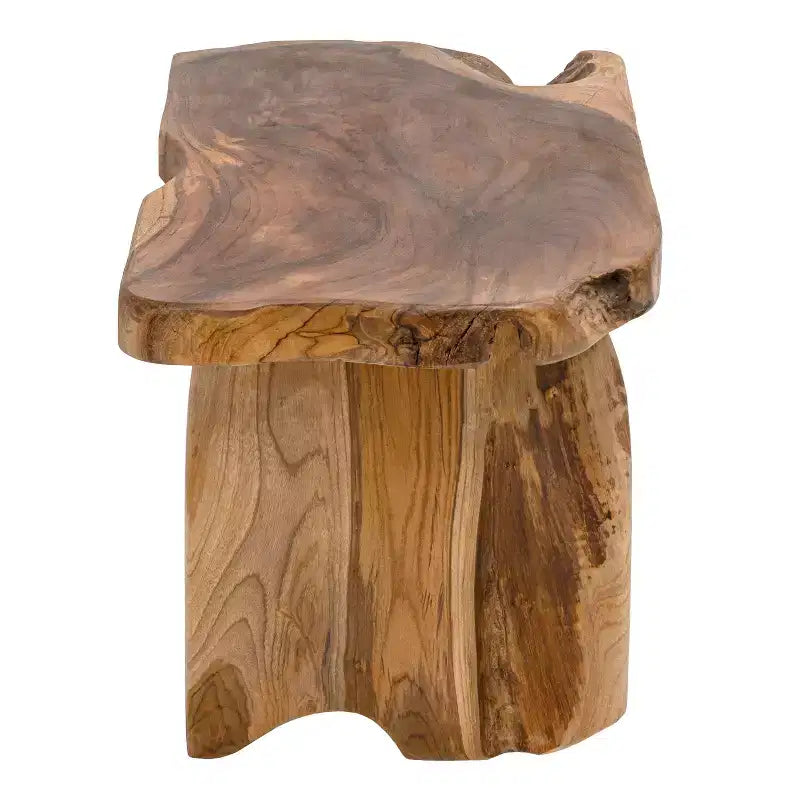 Panca da ingresso da 89,9 cm in legno massello di teak rustico minimalista fatta a mano con bordo vivo