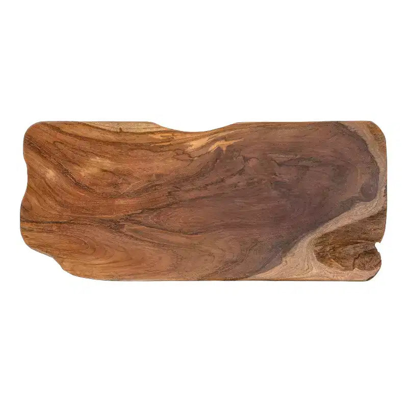 Panca da ingresso da 89,9 cm in legno massello di teak rustico minimalista fatta a mano con bordo vivo