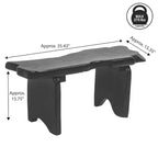 Panca da ingresso da 89,9 cm in legno massello di teak rustico minimalista fatta a mano con bordo vivo