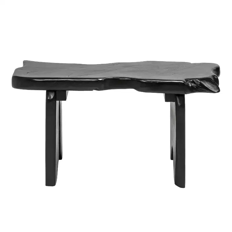 Panca da ingresso da 89,9 cm in legno massello di teak rustico minimalista fatta a mano con bordo vivo