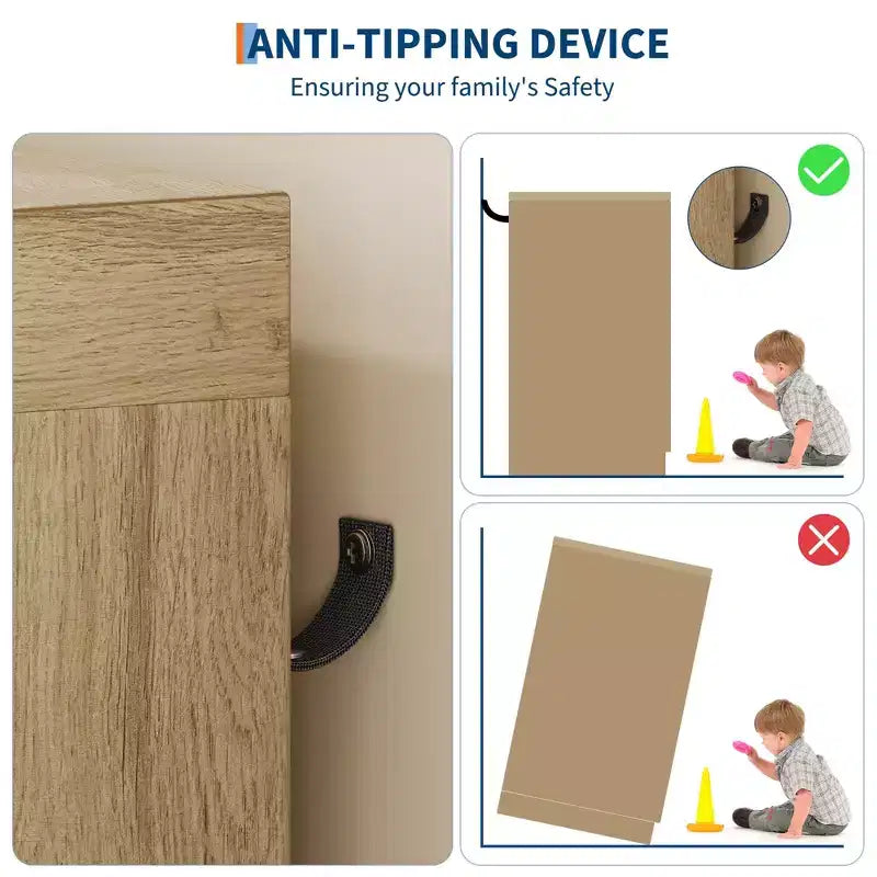 Cassettiera in legno da 43,3 H, armadio basso multifunzionale con 4 cassetti e asta appendiabiti, armadietto contenitore per camera da letto e soggiorno