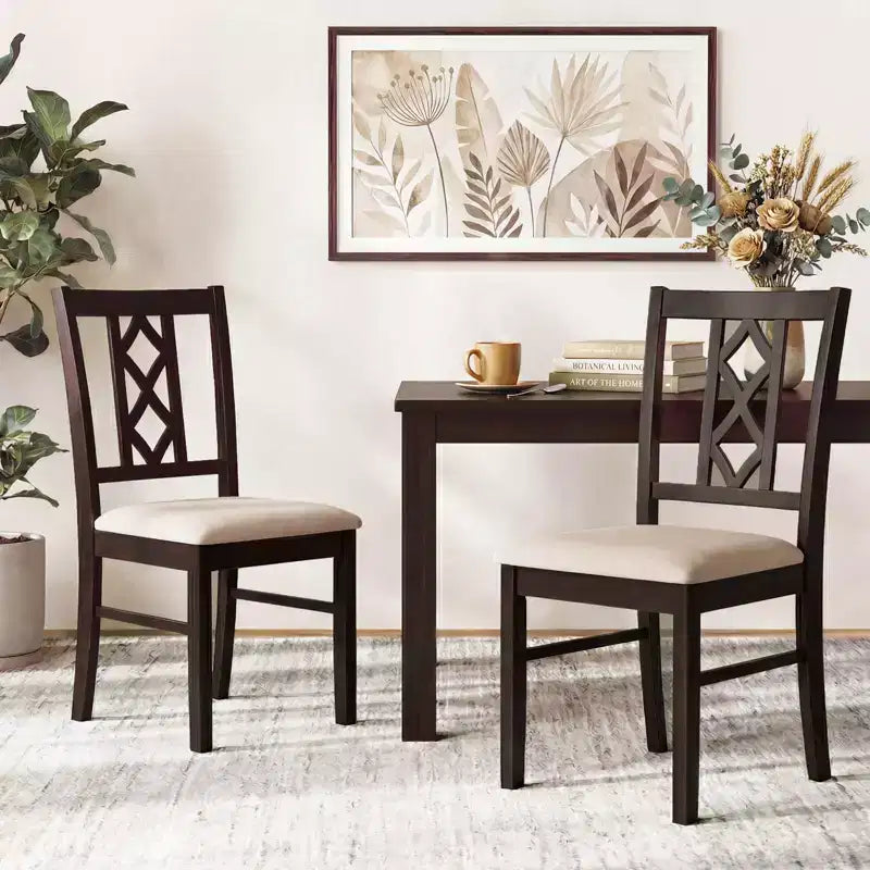 Costway Dining Chairs Set of 2/4 with Hollowed Backrest & Padded Seat for Living Room Kitchen