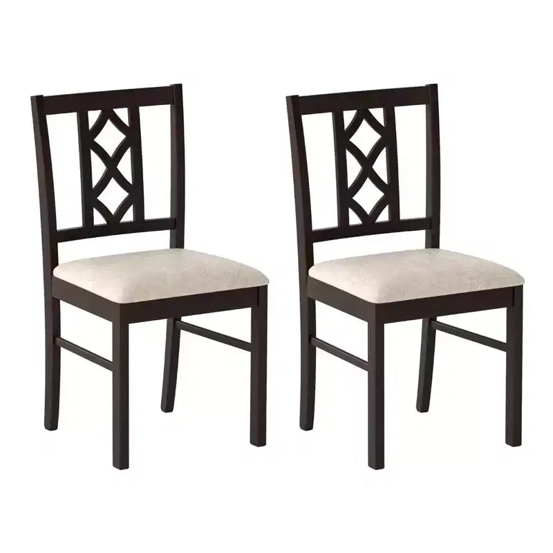 Sedie da pranzo set da 2/4 con schienale a giorno e seduta imbottita per soggiorno