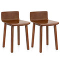 Costway Dining Chairs Set of 2/4 with Acacia Wood Legs Curved Seat & Low Back for Home