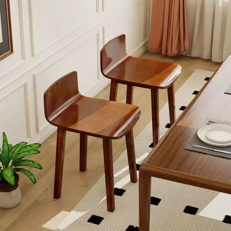 Sedie da Pranzo Set da 2/4 con Gambe in Legno di Acacia, Seduta Curva e Schienale Basso