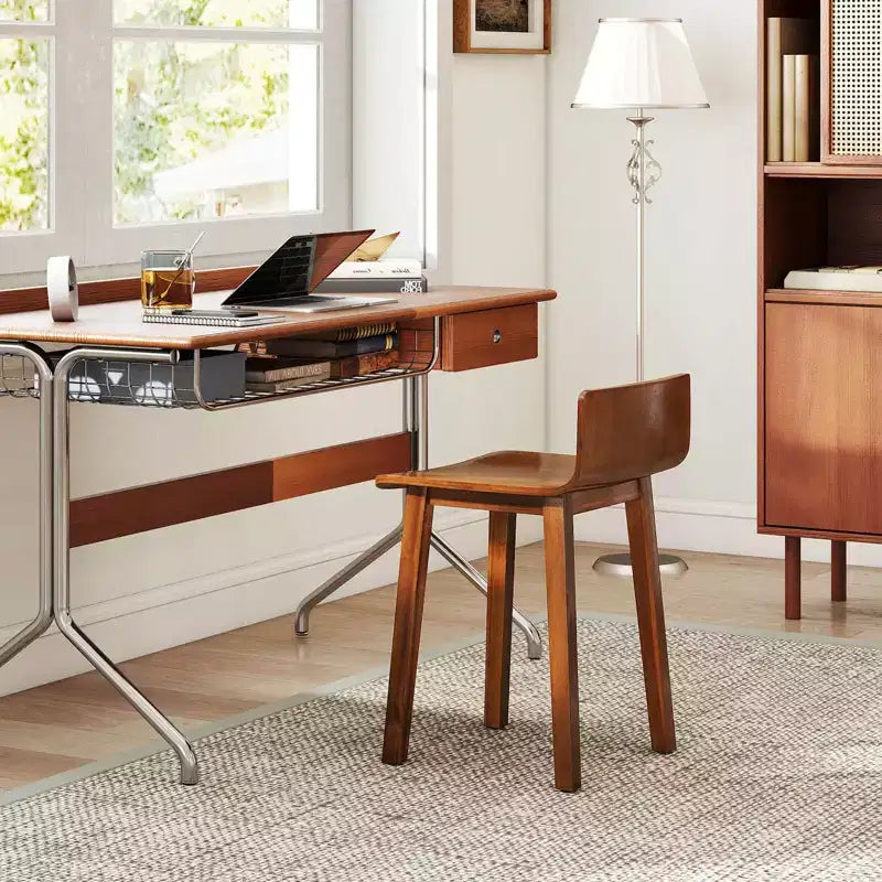 Sedie da Pranzo Set da 2/4 con Gambe in Legno di Acacia, Seduta Curva e Schienale Basso